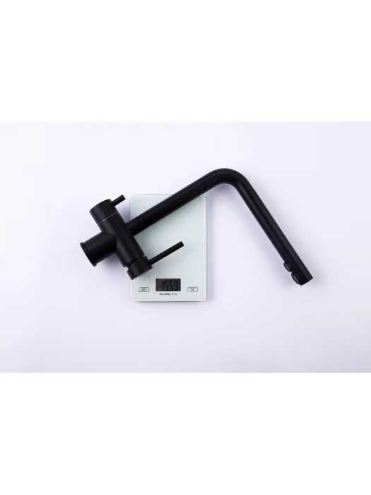 Смеситель для кухни Frap F43899-36, нержавеющая сталь, черный, поворотный излив