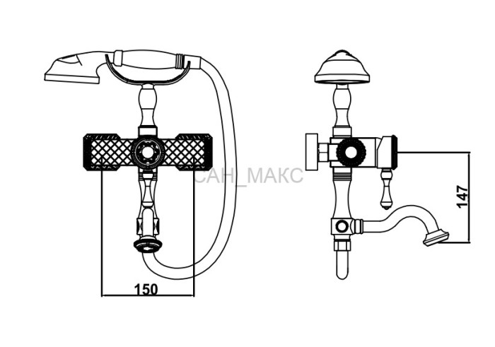 Смеситель для ванны Antik Duo 0202 Br