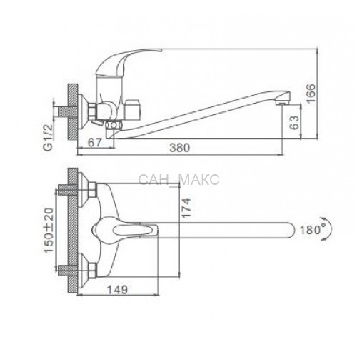 Смеситель для ванны Frap F2229