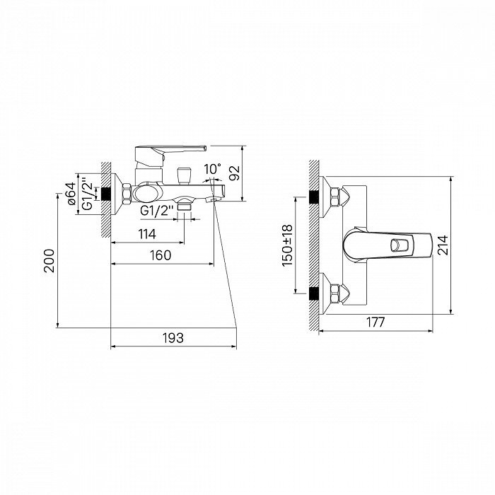 Смеситель для ванны IDDIS Runo (RUNSB00i02)