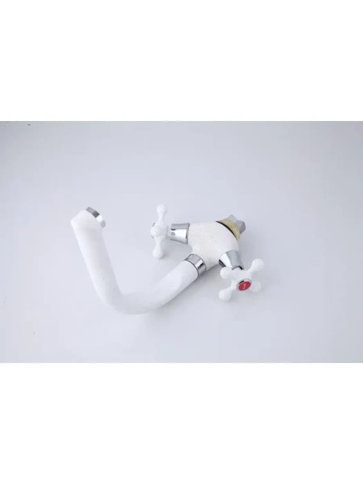 Смеситель для кухни Frap F5408-8, поворотный излив, матовый белый