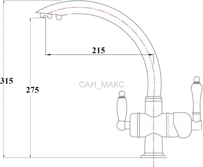 Смеситель для кухонной мойки ZORG Sanitary  (ZR 327 YF BR LIGHT)