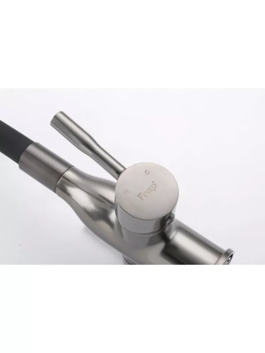 Смеситель для кухни Frap F4396-15, однорычажный, поворотный излив, черный