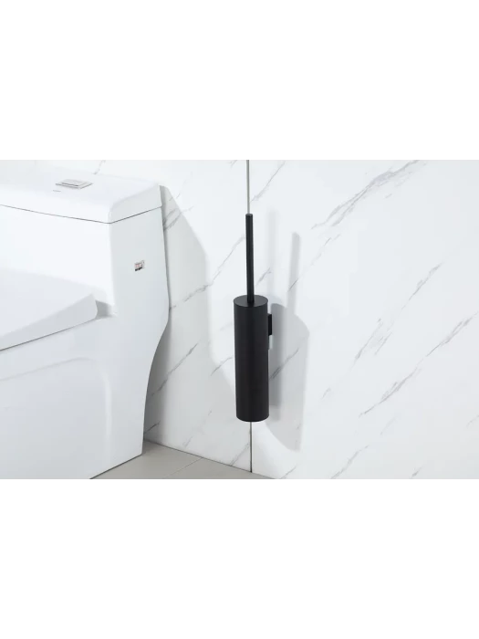 Ершик для унитаза Gappo G903-6 с крышкой, напольный, настенный, металл, чёрный