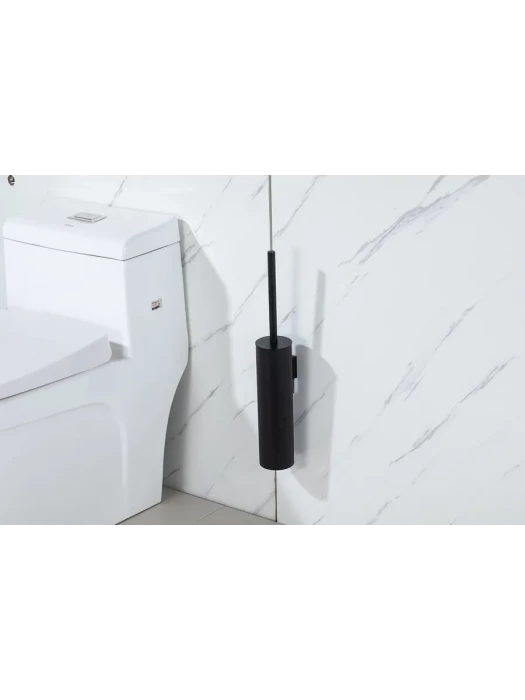 Ершик для унитаза Gappo G903-6 с крышкой, напольный, настенный, металл, чёрный