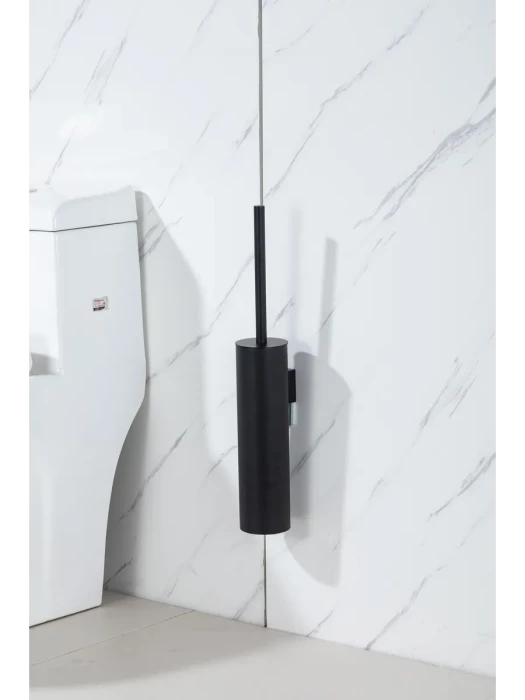 Ершик для унитаза Gappo G903-6 с крышкой, напольный, настенный, металл, чёрный