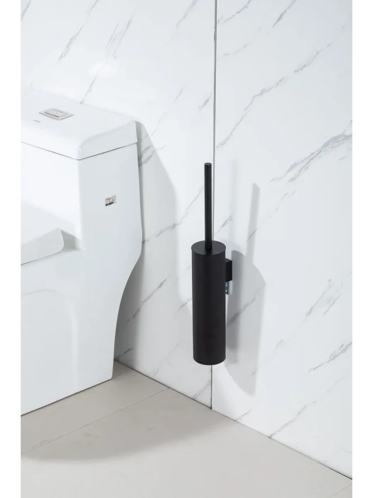 Ершик для унитаза Gappo G903-6 с крышкой, напольный, настенный, металл, чёрный