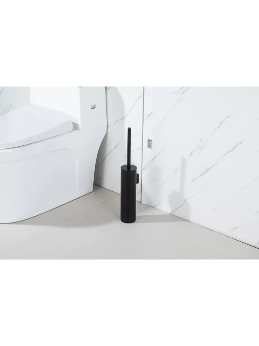 Ершик для унитаза Gappo G903-6 с крышкой, напольный, настенный, металл, чёрный