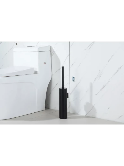 Ершик для унитаза Gappo G903-6 с крышкой, напольный, настенный, металл, чёрный