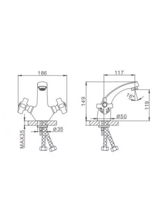 Смеситель для раковины Frap F1024, латунь, фиксированный излив, хром