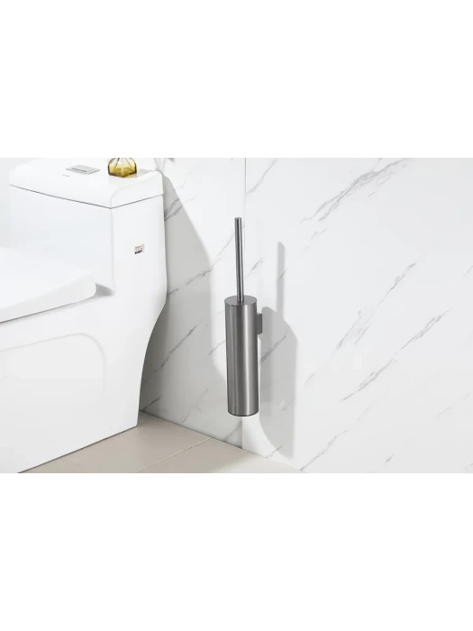 Ершик для унитаза Gappo G903-9 с крышкой, напольный, настенный, металл, оружейная сталь
