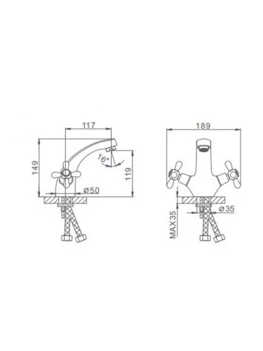 Смеситель для раковины Frap F1025, фиксированный излив, хром
