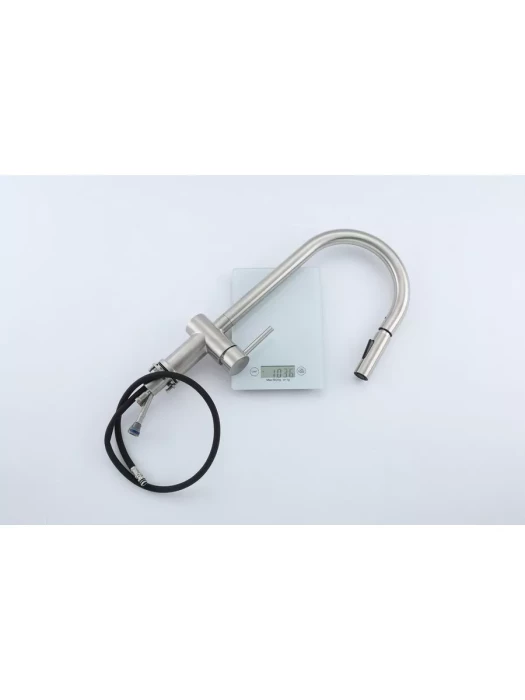 Смеситель Frap F60807, для кухни, с выдвижной лейкой, нержавеющая сталь, сатин