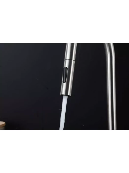 Смеситель Frap F60807, для кухни, с выдвижной лейкой, нержавеющая сталь, сатин