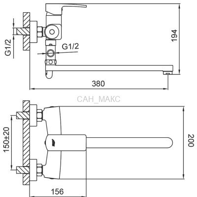 Смеситель для ванны Frud R21151