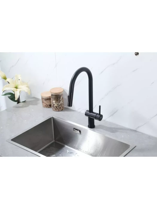Смеситель Frap F60807-6, для кухни, с выдвижной лейкой, нержавеющая сталь, сатин
