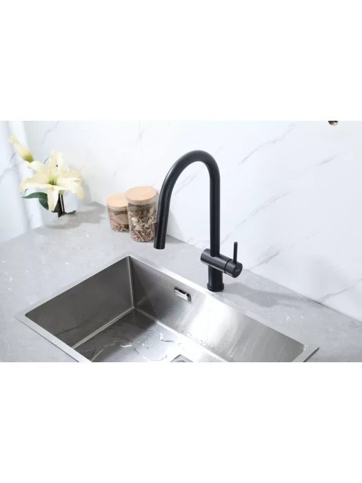 Смеситель Frap F60807-6, для кухни, с выдвижной лейкой, нержавеющая сталь, сатин