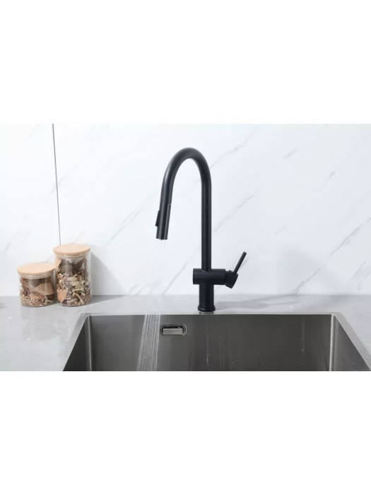 Смеситель Frap F60807-6, для кухни, с выдвижной лейкой, нержавеющая сталь, сатин