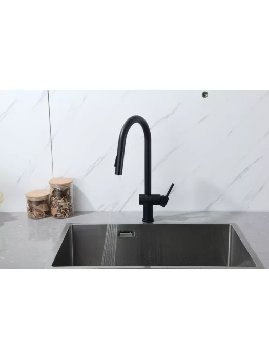 Смеситель Frap F60807-6, для кухни, с выдвижной лейкой, нержавеющая сталь, сатин