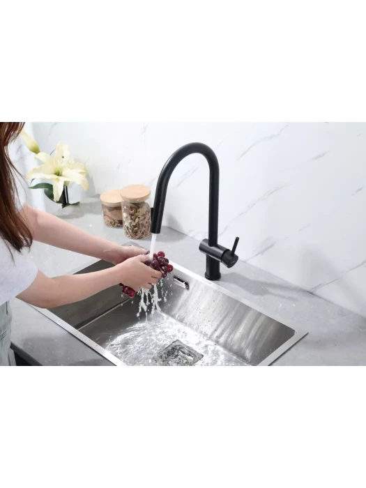 Смеситель Frap F60807-6, для кухни, с выдвижной лейкой, нержавеющая сталь, сатин