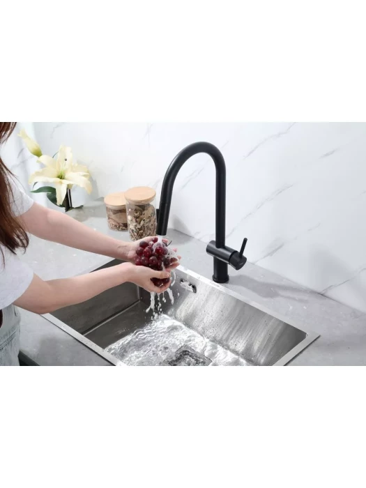 Смеситель Frap F60807-6, для кухни, с выдвижной лейкой, нержавеющая сталь, сатин