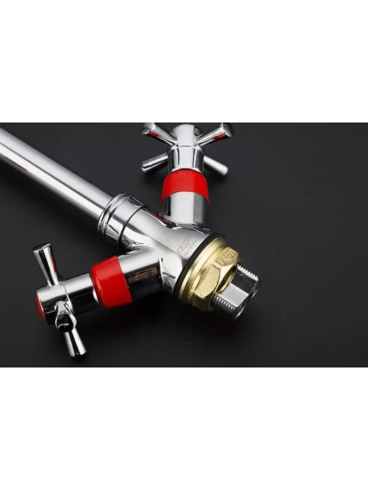 Смеситель Frud R49118-10, для кухни, поворотный, вентильный, красный
