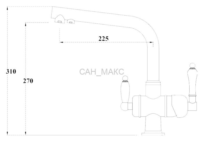 Смеситель для кухонной мойки ZORG Sanitary  (ZR 328 YF CLEAN WATER)