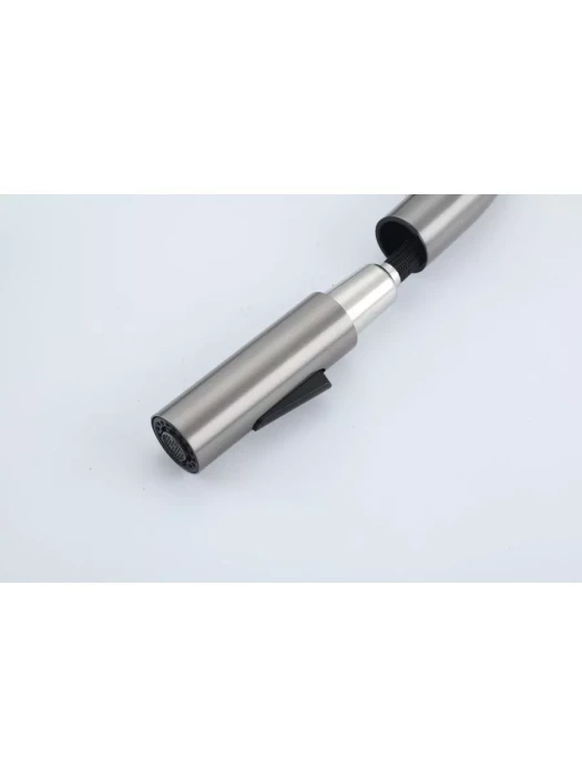 Смеситель Frap F60807-9, для кухни, с выдвижной лейкой, нержавеющая сталь, цвет оружейной стали