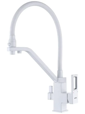 Смеситель для кухни Gappo G4317-8 однорычажный, латунь, белый