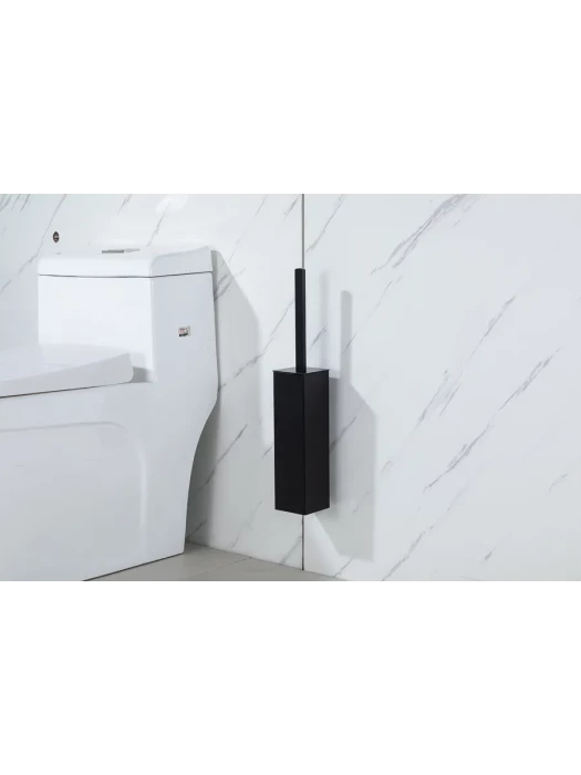 Ершик для унитаза Gappo G904-6 , чёрный, металлический, с крышкой