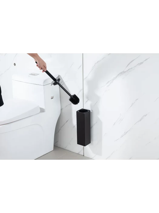 Ершик для унитаза Gappo G904-6 , чёрный, металлический, с крышкой