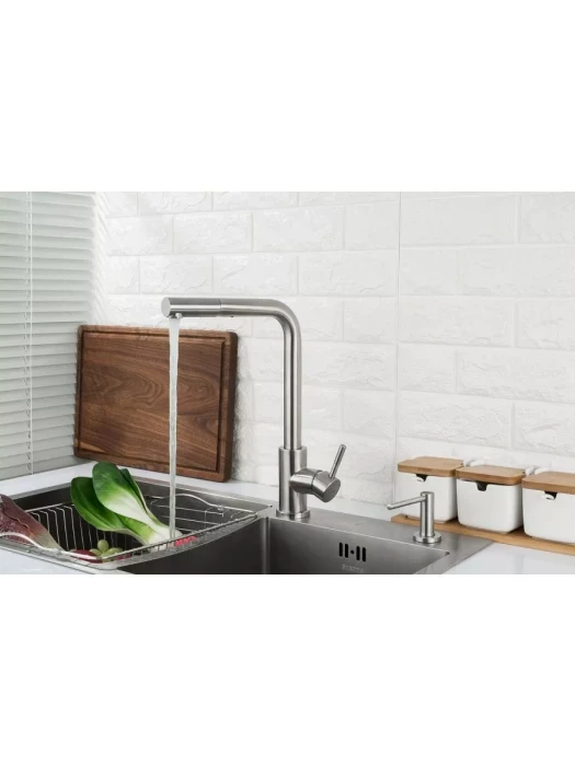 Смеситель Frap F60899, для кухни, с выдвижной лейкой, нержавеющая сталь, сатин