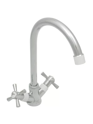 Смеситель Frud R49118-7, для кухни, поворотный, вентильный, белый