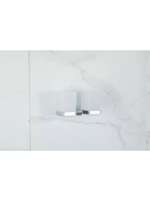 Стаканы для зубных щеток Gappo G0708, 2 отделения, стекло, латунь, хром