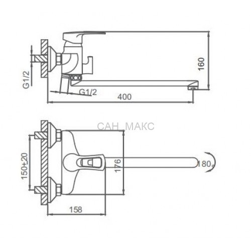 Смеситель для ванны Frud R22066