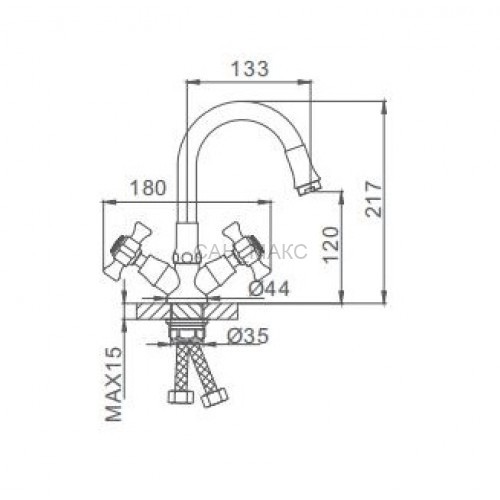 Смеситель для кухни с гибким изливом Frap F4424