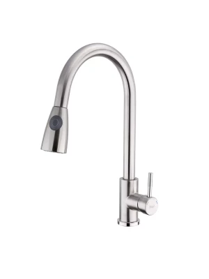Смеситель Frap F60899-1, для кухни, с выдвижной лейкой, нержавеющая сталь, сатин