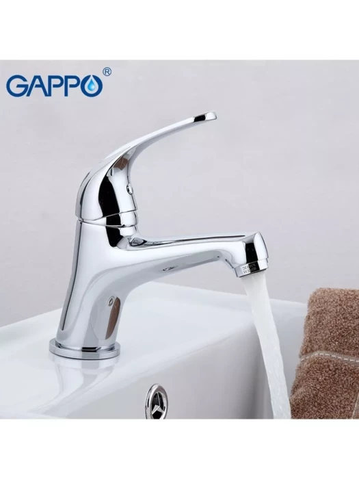 Смеситель для раковины низкий Gappo G1035, латунь в цвете хром