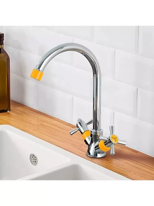 Смеситель Frud R49118-9, для кухни, поворотный, вентильный, желтый