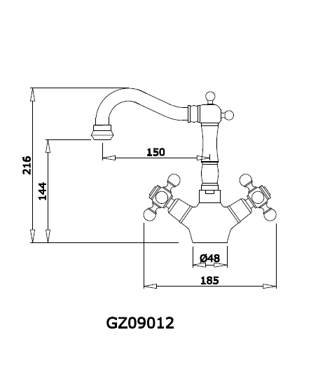 Смеситель для раковины Ganzer GZ09012E