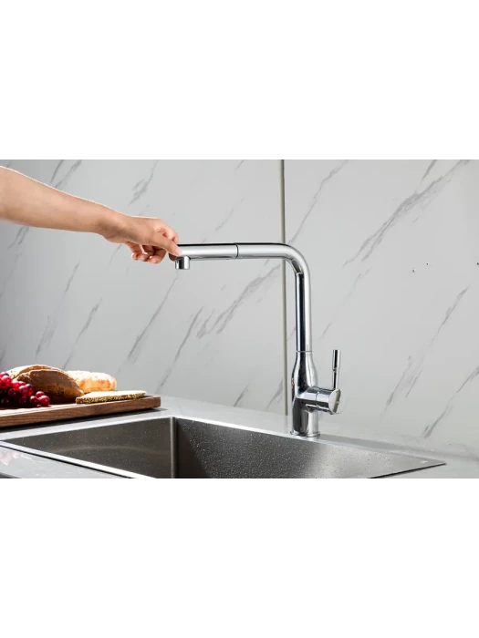 Смеситель Frap F6096, для кухни, с выдвижной лейкой, аэратор, хром