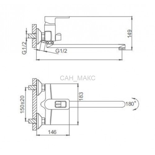 Смеситель для ванны Frud R22072