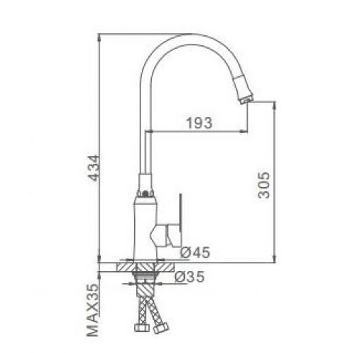 Корпус для кухонного смесителя Frap F45990