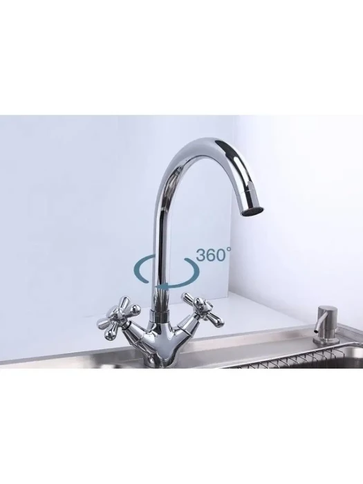 Смеситель для кухни Frap F4025, поворотный излив, латунь, хром