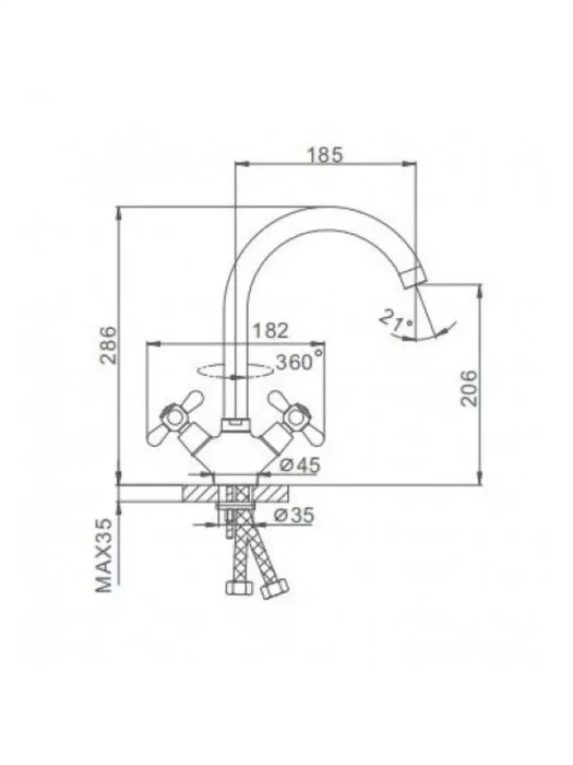 Смеситель для кухни Frap F4025, поворотный излив, латунь, хром