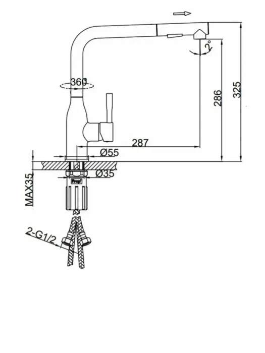 Смеситель Frap F6096-3, для кухни, с выдвижной лейкой, золотой сатин