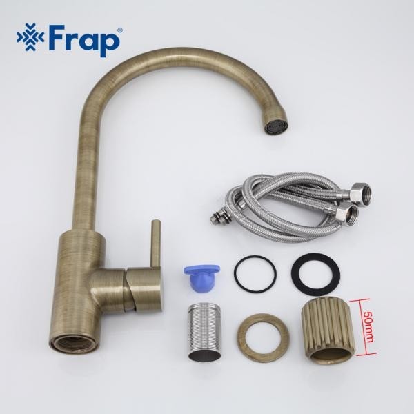 Смеситель для кухни авиационный алюминий Frap F4052-4