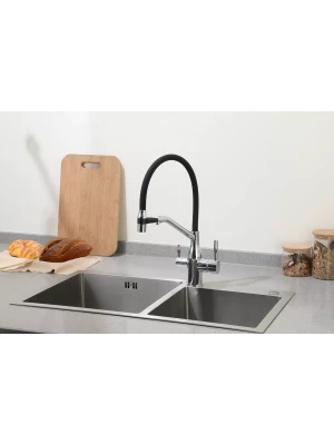 Смеситель Frap F4397, для кухни, дополнительный излив для фильтра, хром