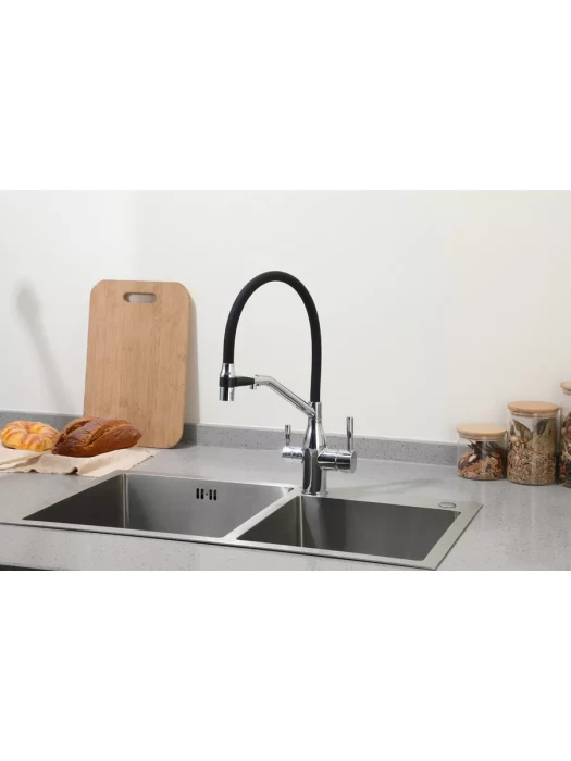 Смеситель Frap F4397, для кухни, дополнительный излив для фильтра, хром
