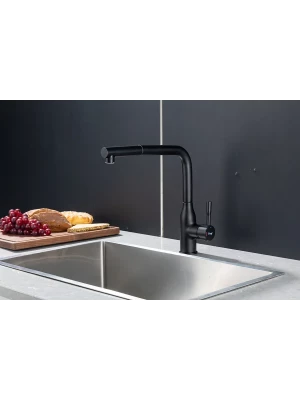 Смеситель Frap F6096-6, для кухни, с выдвижной лейкой, черный